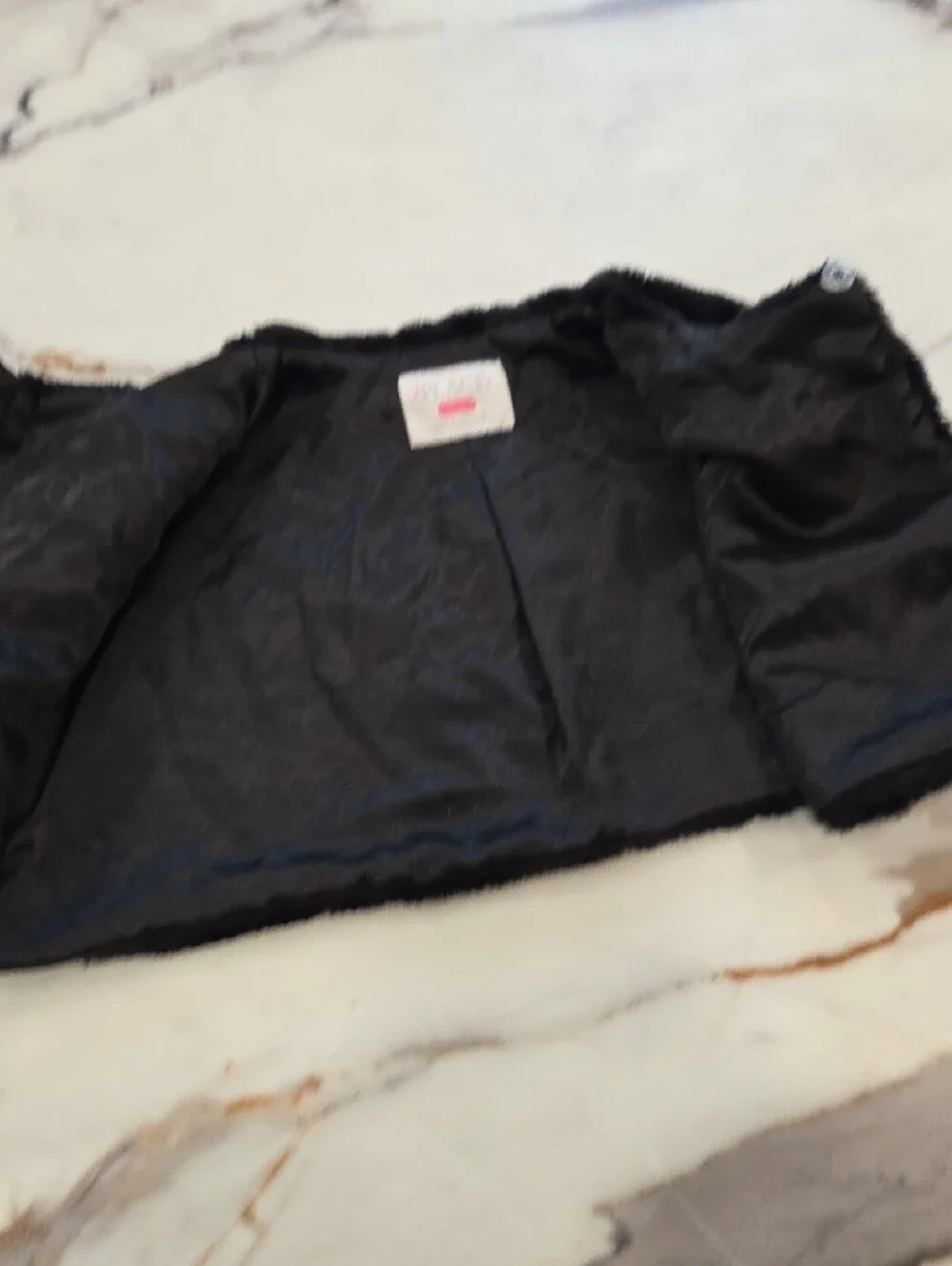 The Children's Place Black Faux Fur Capelet & Burgundy Faux Fur Bolero Set